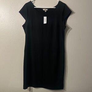 NWT banana republic Classic Black Cap-Sleeve Shift Dress L